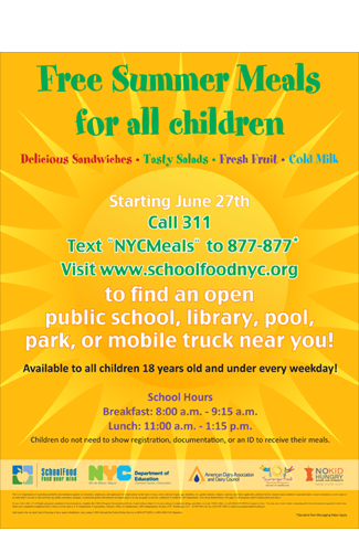 2014 Free summer Meals for all children