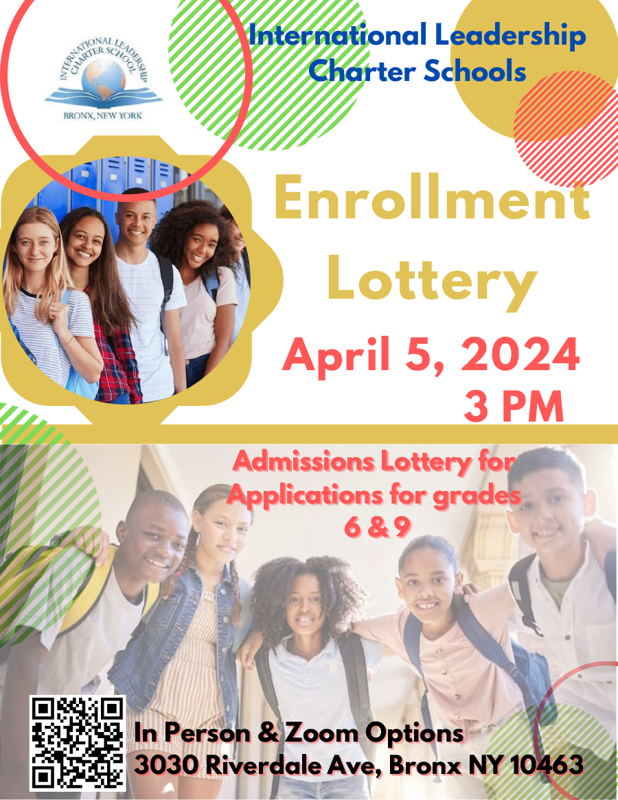 Image flyer for Enrollment Lottery for ILCHS April 5, 2024