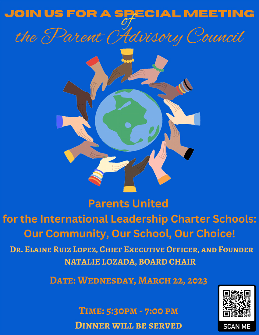 2023-Parent Advisory Council meeting poster March 22, 2023 5:30-7pm